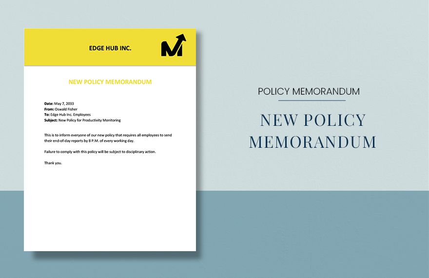 New Policy Memo Template in Word, Google Docs, Apple Pages