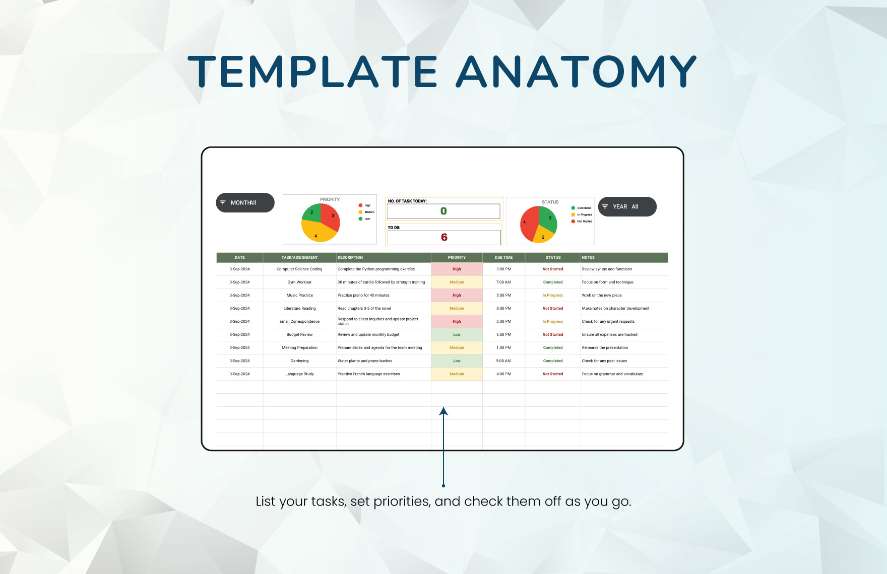 Daily Assignment Template