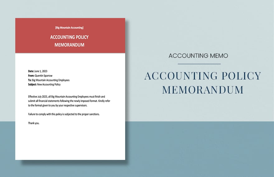 Accounting Policy Memo Template
