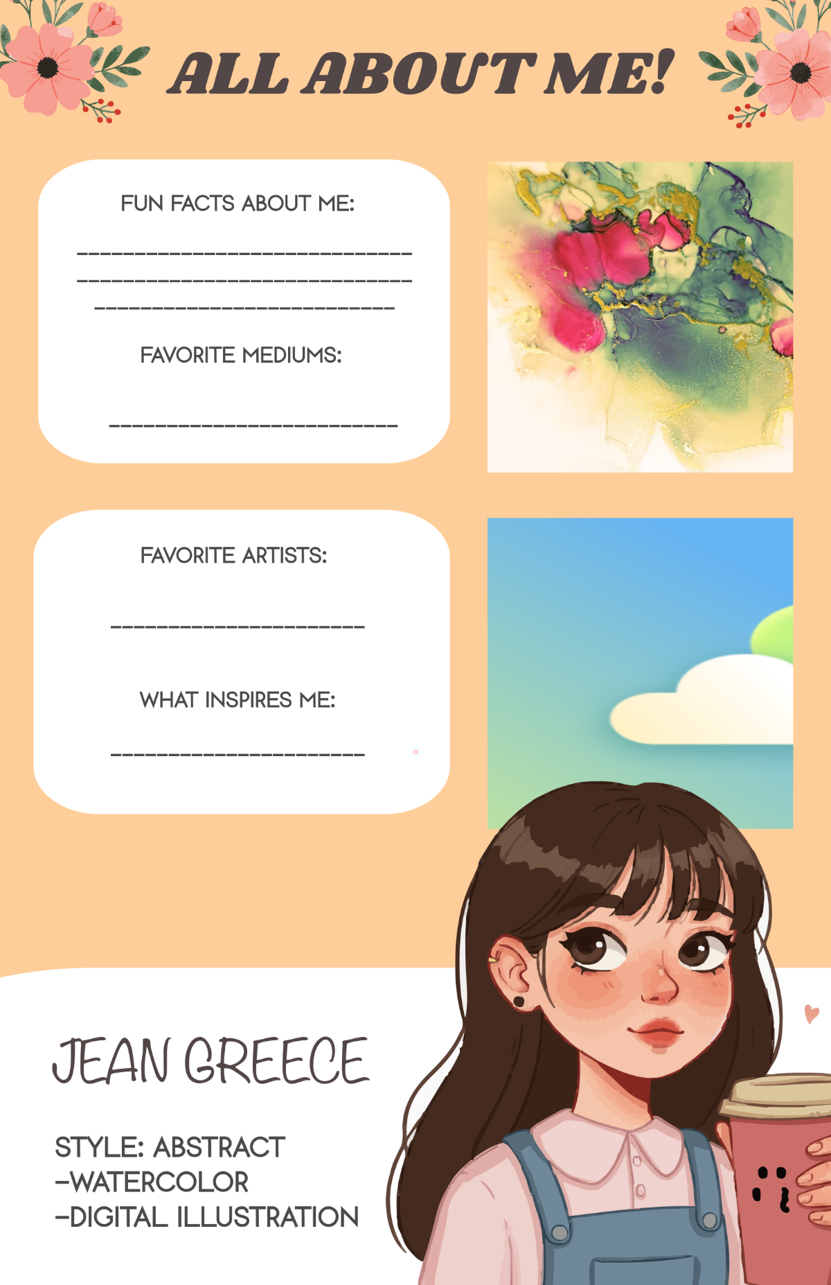 Free Artist All About Me Poster Design Template