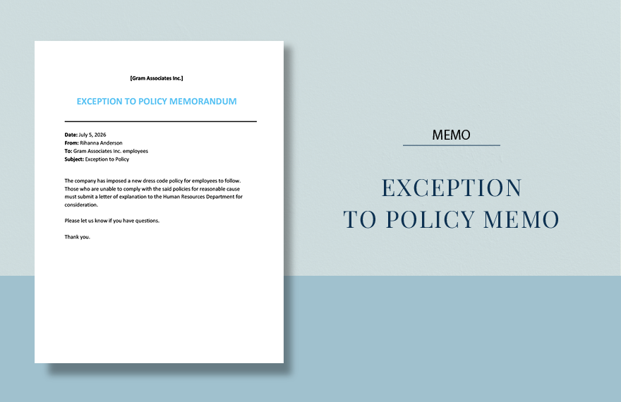 Free Exception to Policy Memo Template