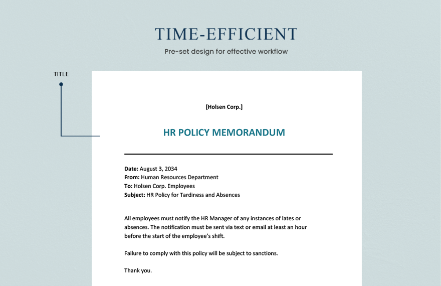 HR Policy Memo Template