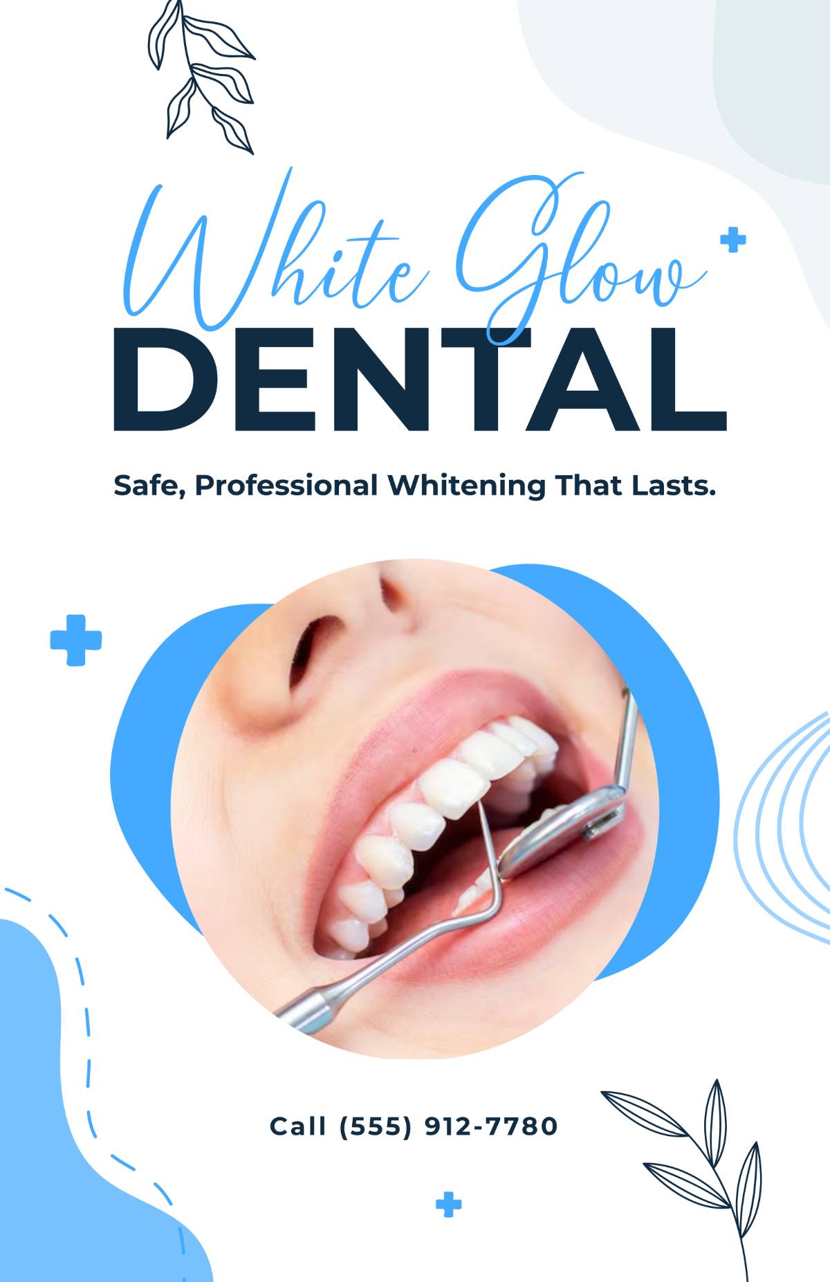 Free White Dental Ad Poster Template