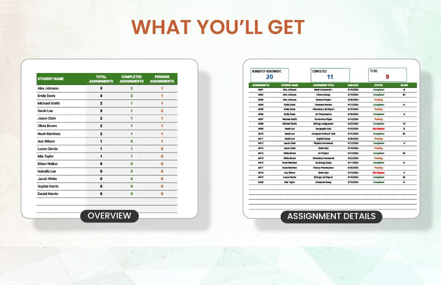 Student Assignment Tracker Template