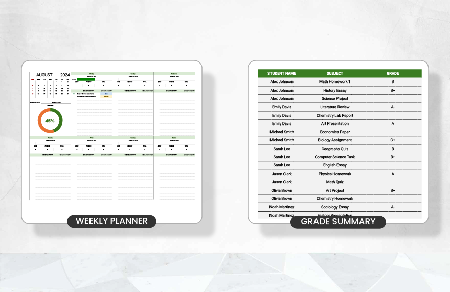 Student Assignment Tracker Template