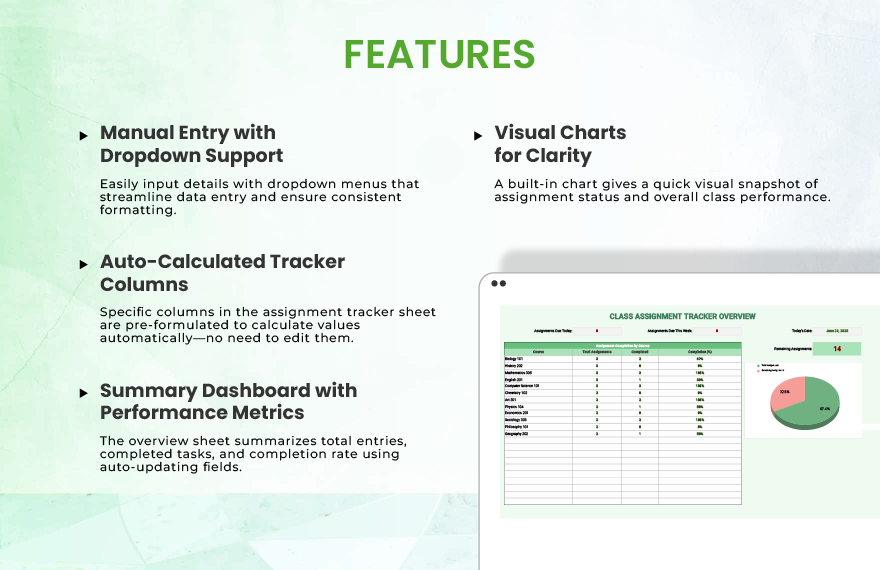Class Assignment Tracker Template