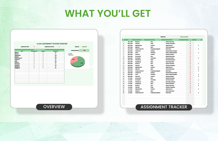 Class Assignment Tracker Template