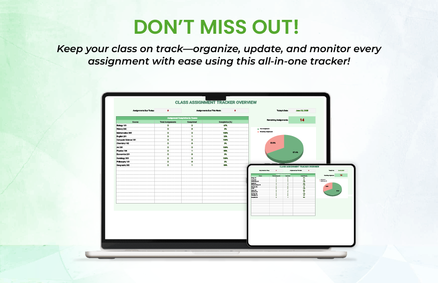 Class Assignment Tracker Template