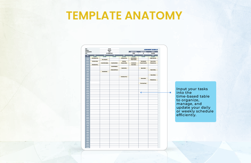 Assignment Schedule Template