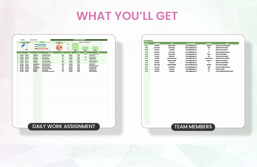 Daily Work Assignment Template