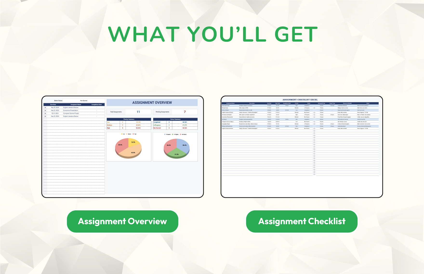 Assignment Checklist Template