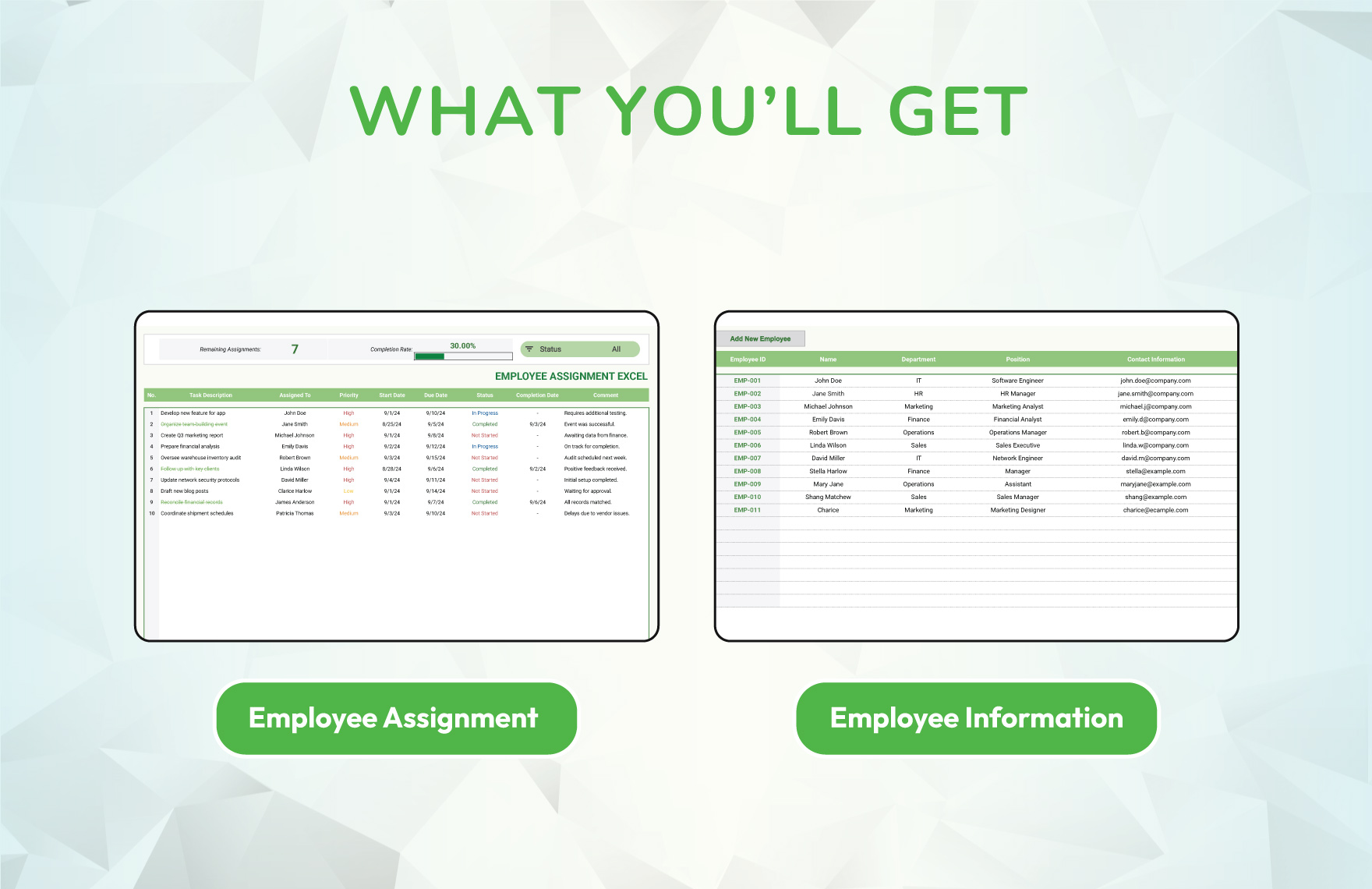 Employee Assignment Template