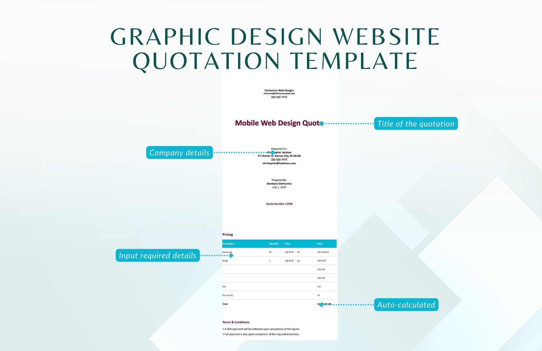 Graphic Design Website Quotation Template