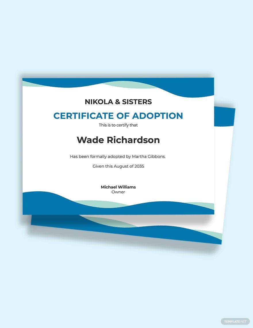 Adoption Birth Certificate Template