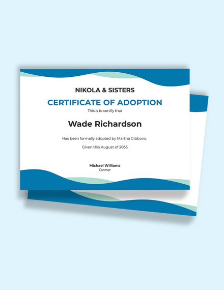 Adoption Birth Certificate Template - Word