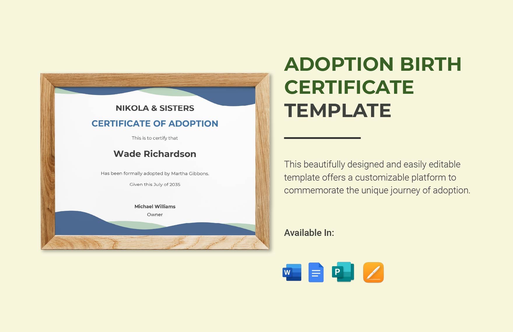 Adoption Birth Certificate Template