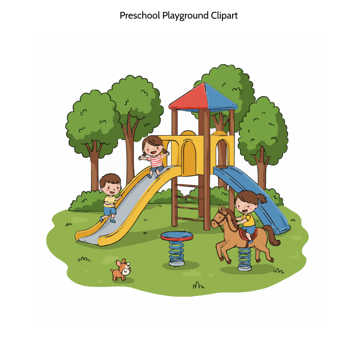 Free Preschool Playground Clipart Template