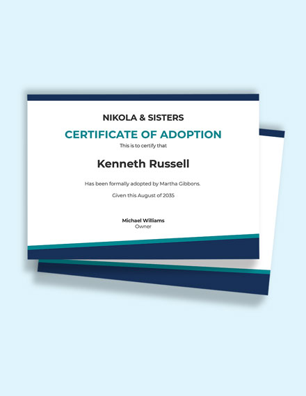 Free Post Adoption Birth Certificate Template - Word