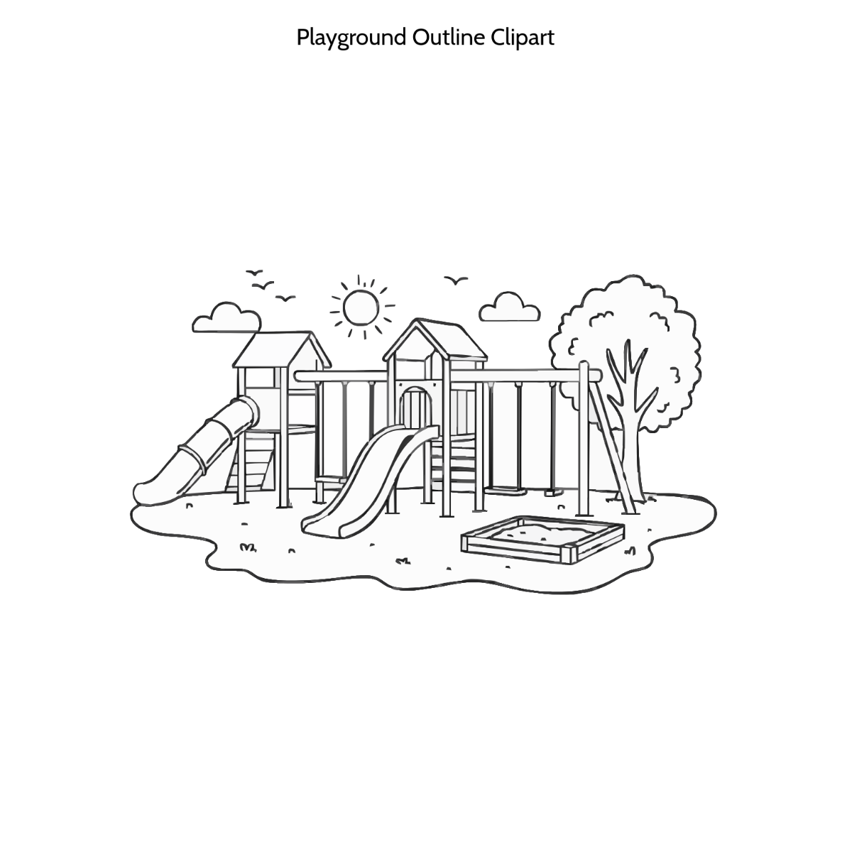 Free Playground Outline Clipart Template