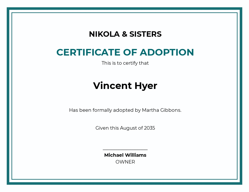 Free Official Adoption Certificate Template.jpe