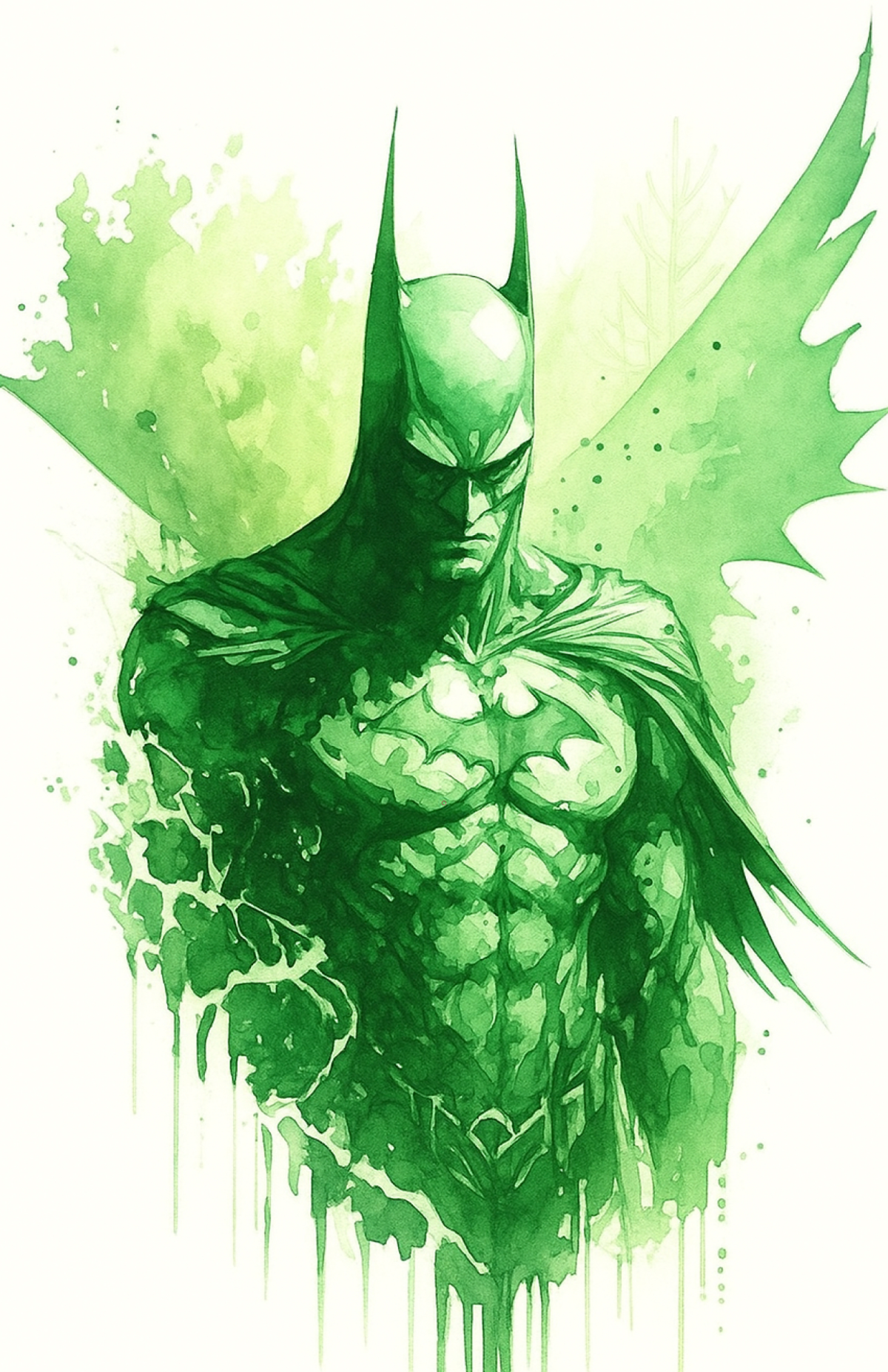 Free Green Batman Art Template to Edit Online