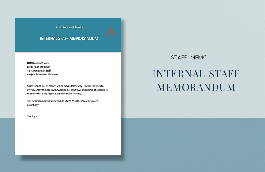 Internal Staff Memo Template in Word, Google Docs, PDF, Apple Pages