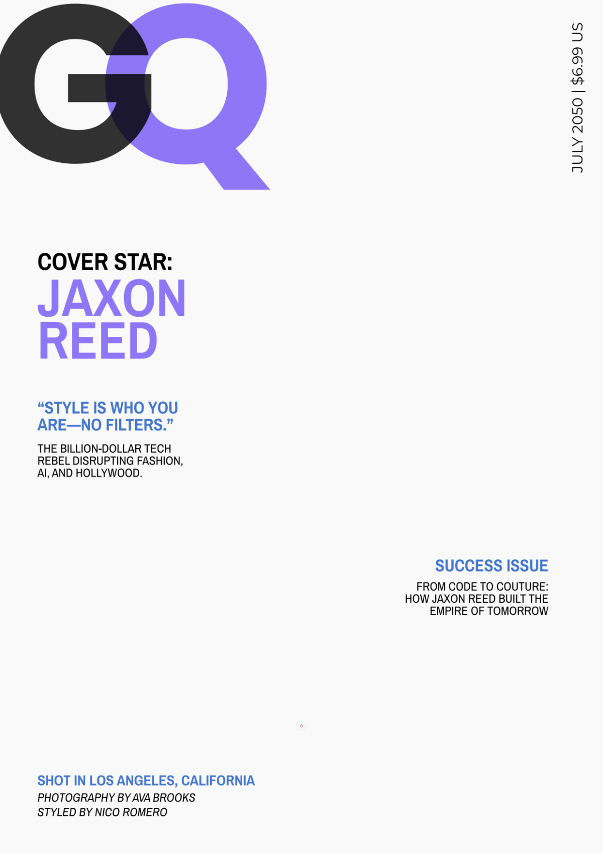Free Plain GQ Cover Page Template