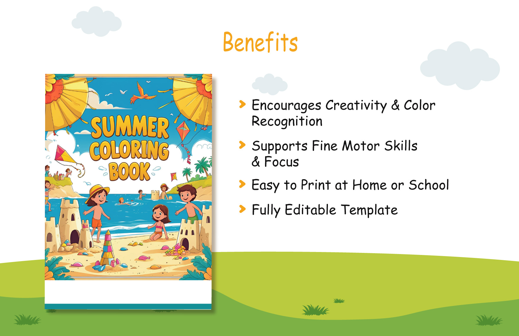 Summer Coloring Book Template