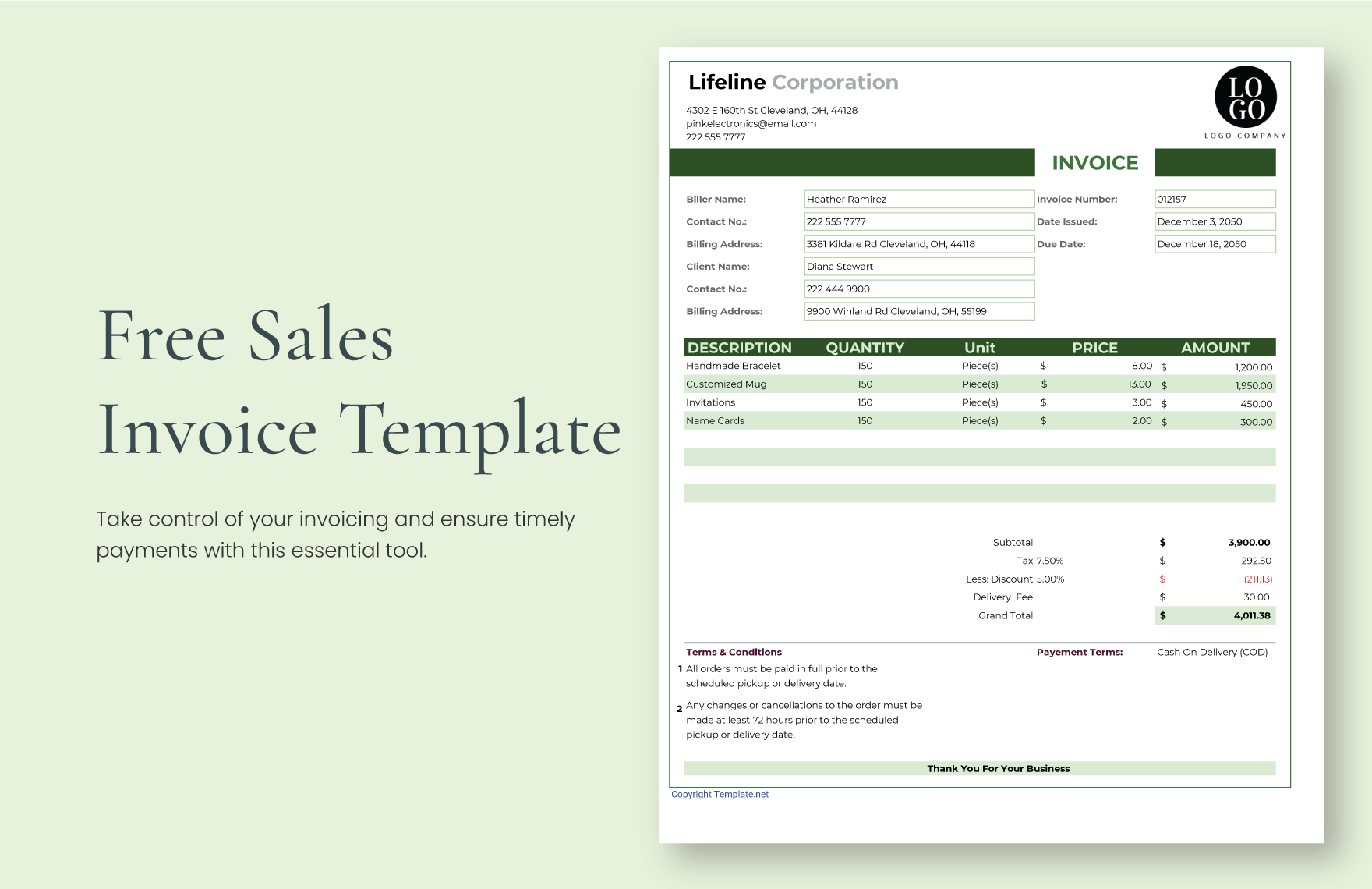 Small Business Invoice Google Sheet Templates - Free, Download ...