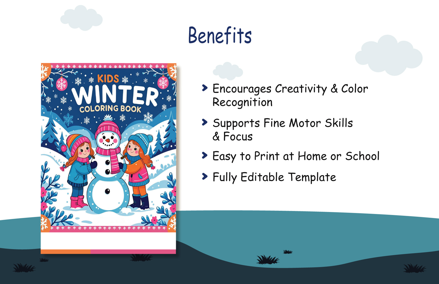 Winter Coloring Book Template