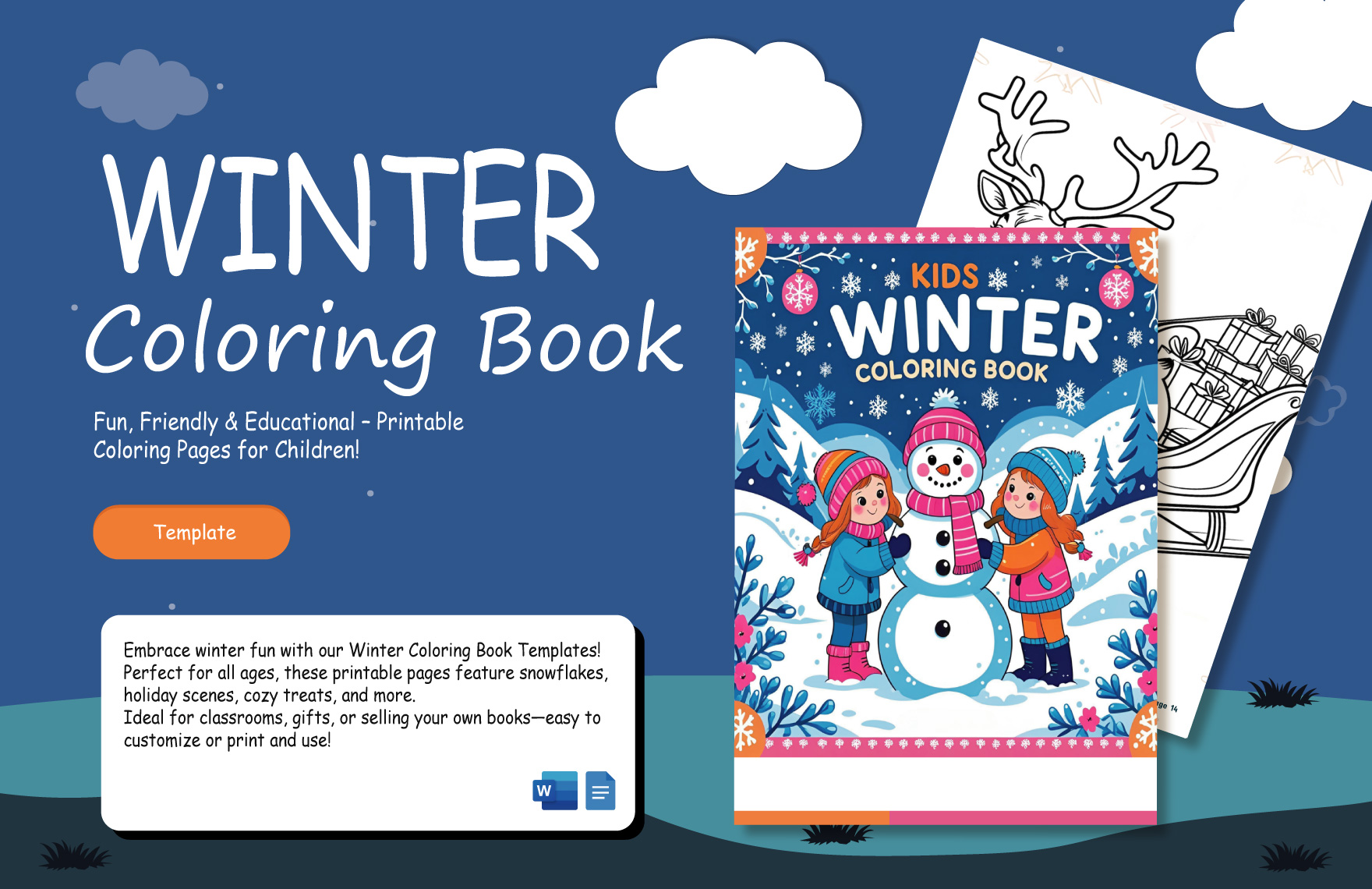 Winter Coloring Book Template