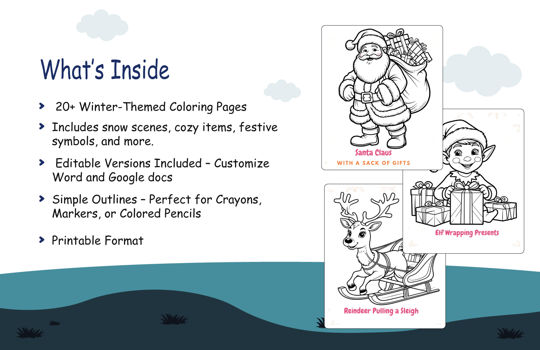 Winter Coloring Book Template