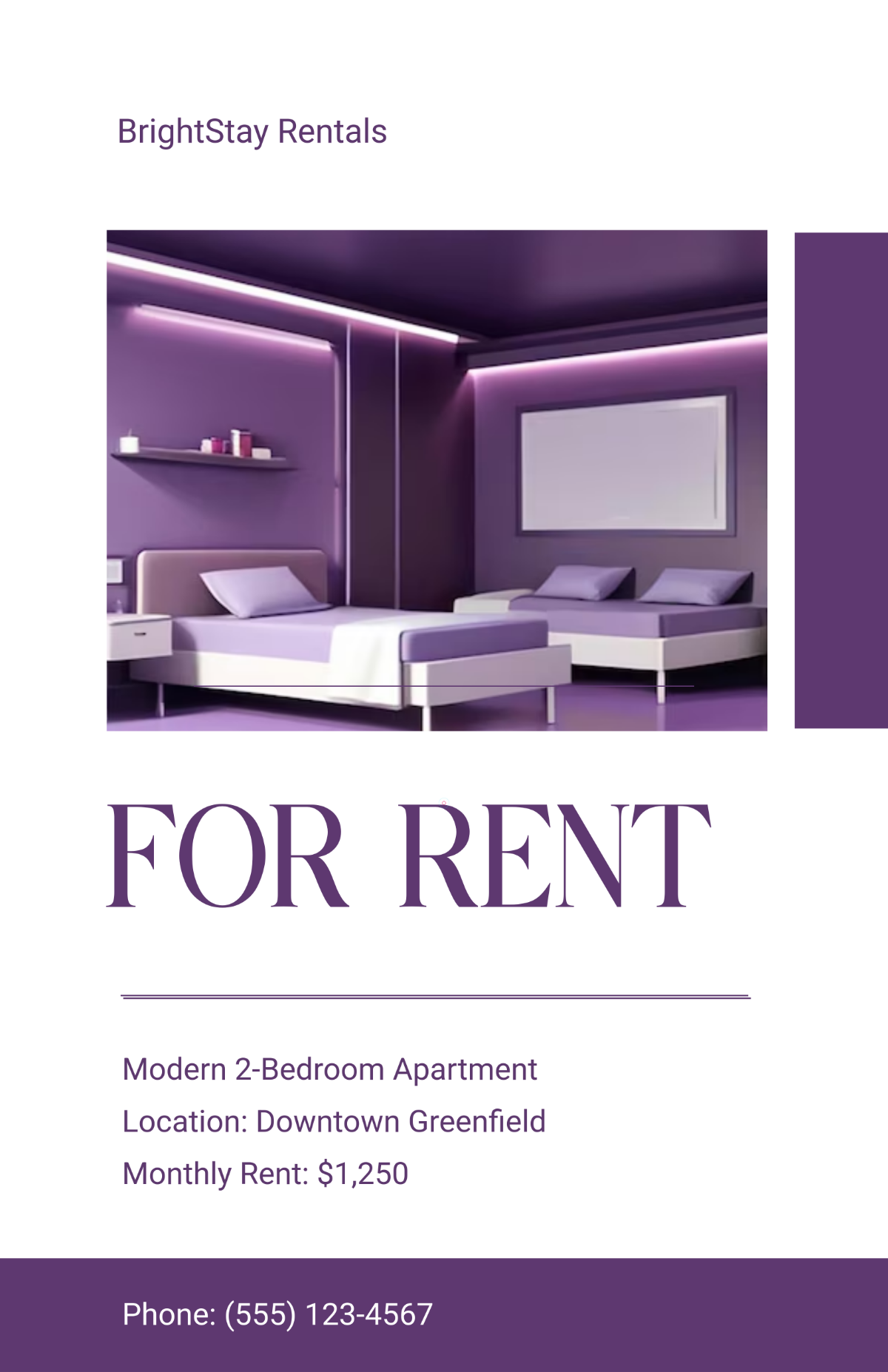 Free For Rent Brand Poster Template to Edit Online