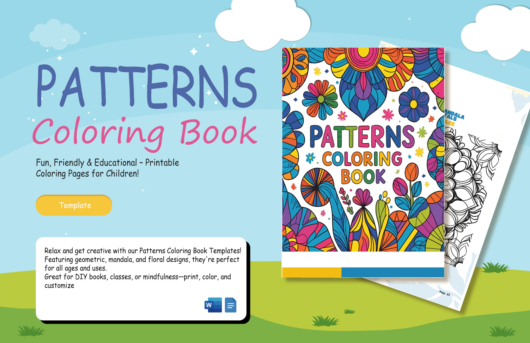 Patterns Coloring Book Template