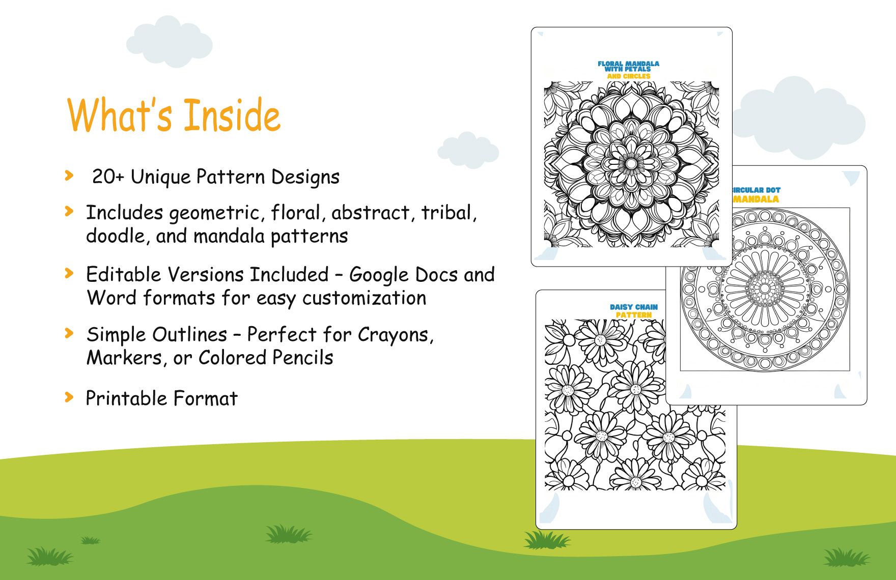Patterns Coloring Book Template