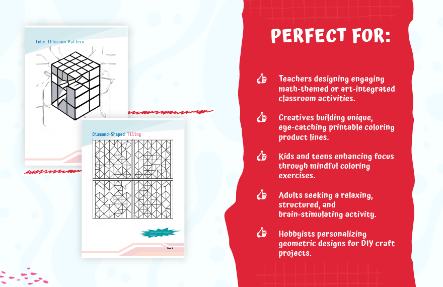 Geometric Coloring Book Template