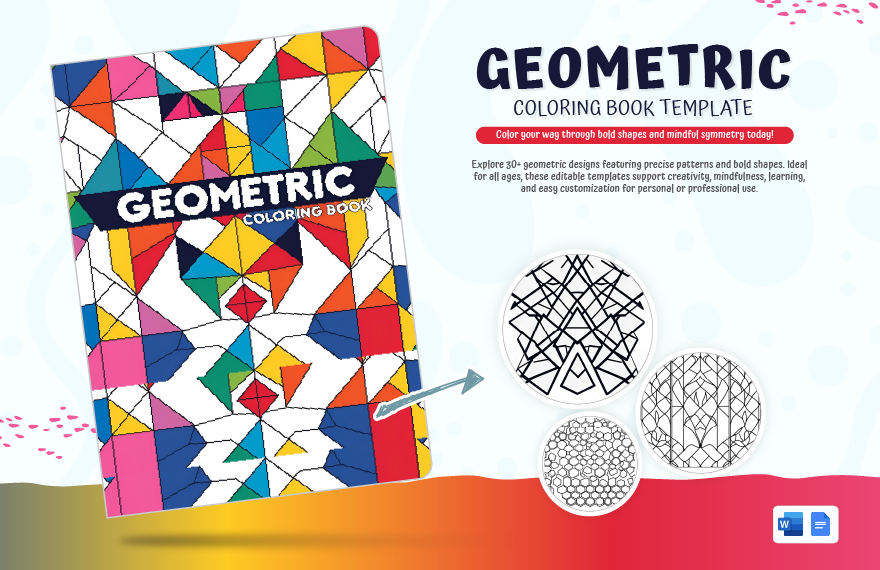 Geometric Coloring Book Template