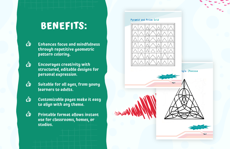 Geometric Coloring Book Template