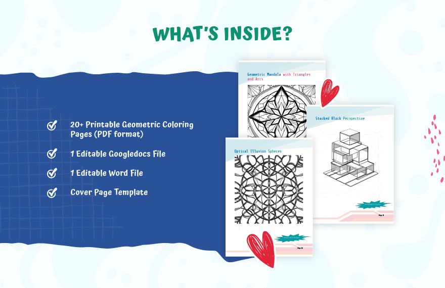 Geometric Coloring Book Template
