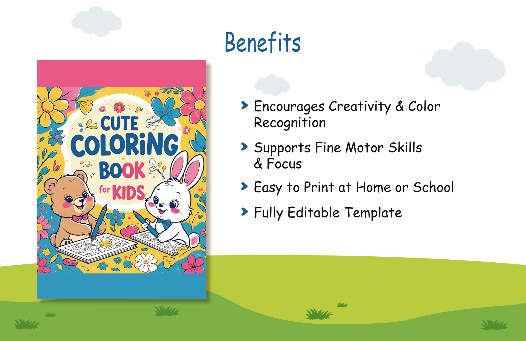 Cute Coloring Book Template