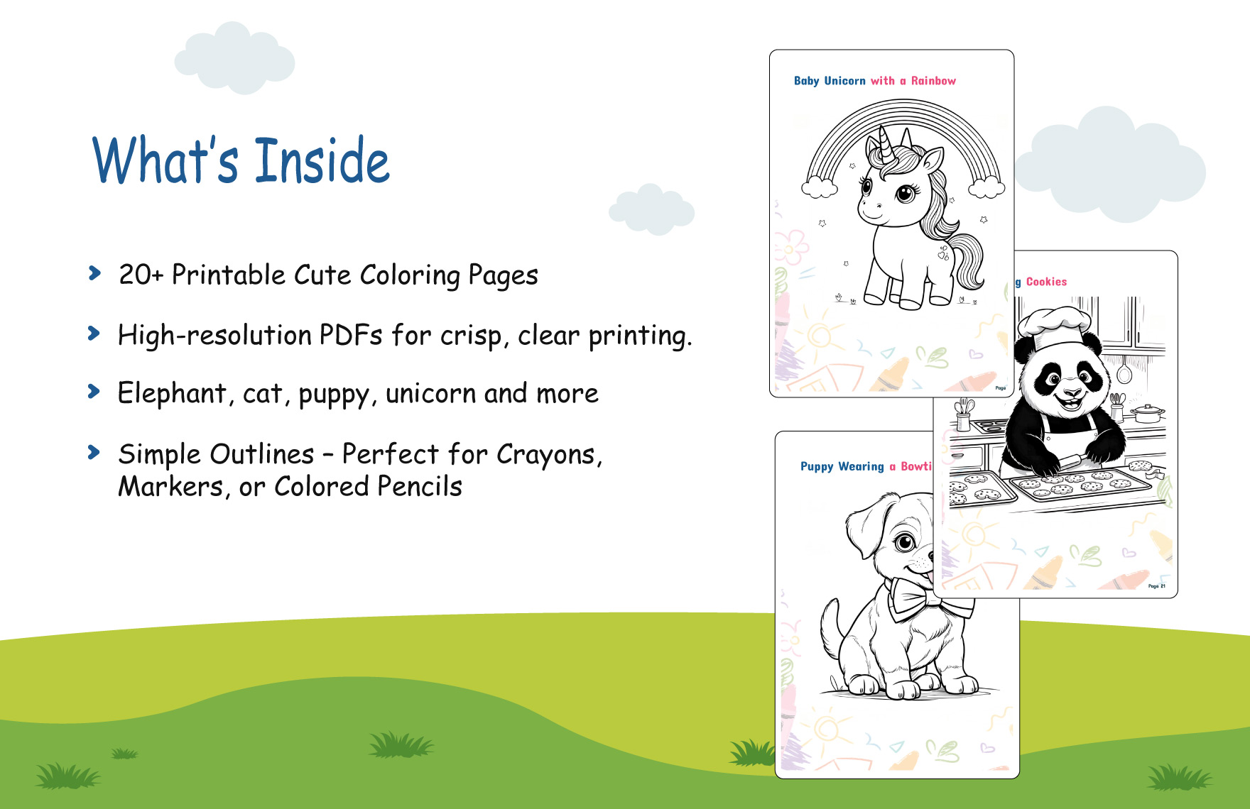 Cute Coloring Book Template
