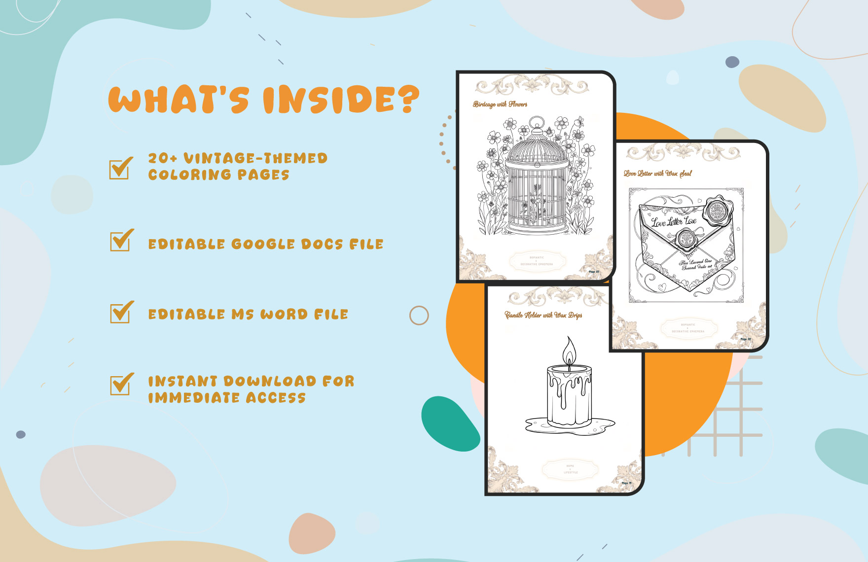 Vintage Coloring Book Template