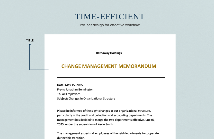 Sample Memo to Employees About Changes Template