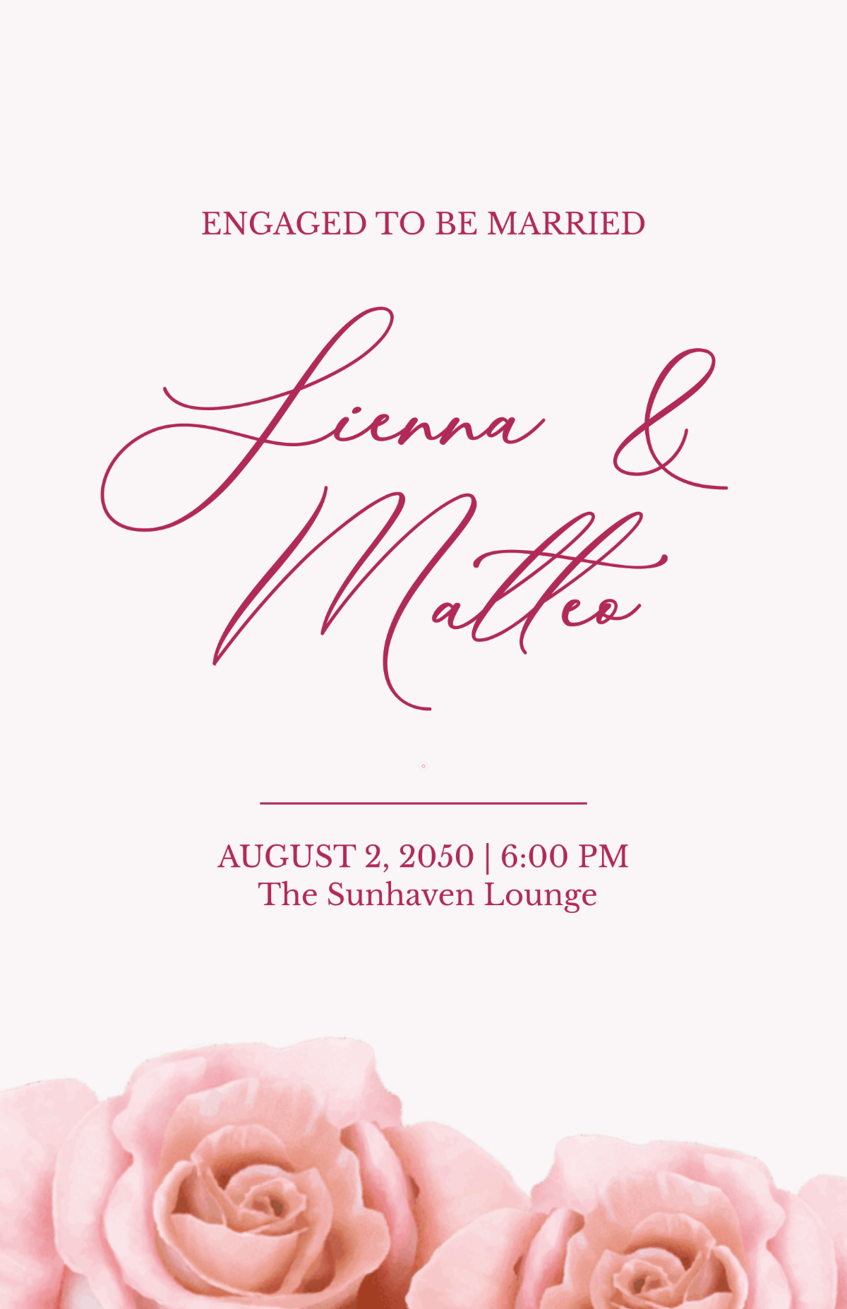 Free Wedding Engagement Poster Template