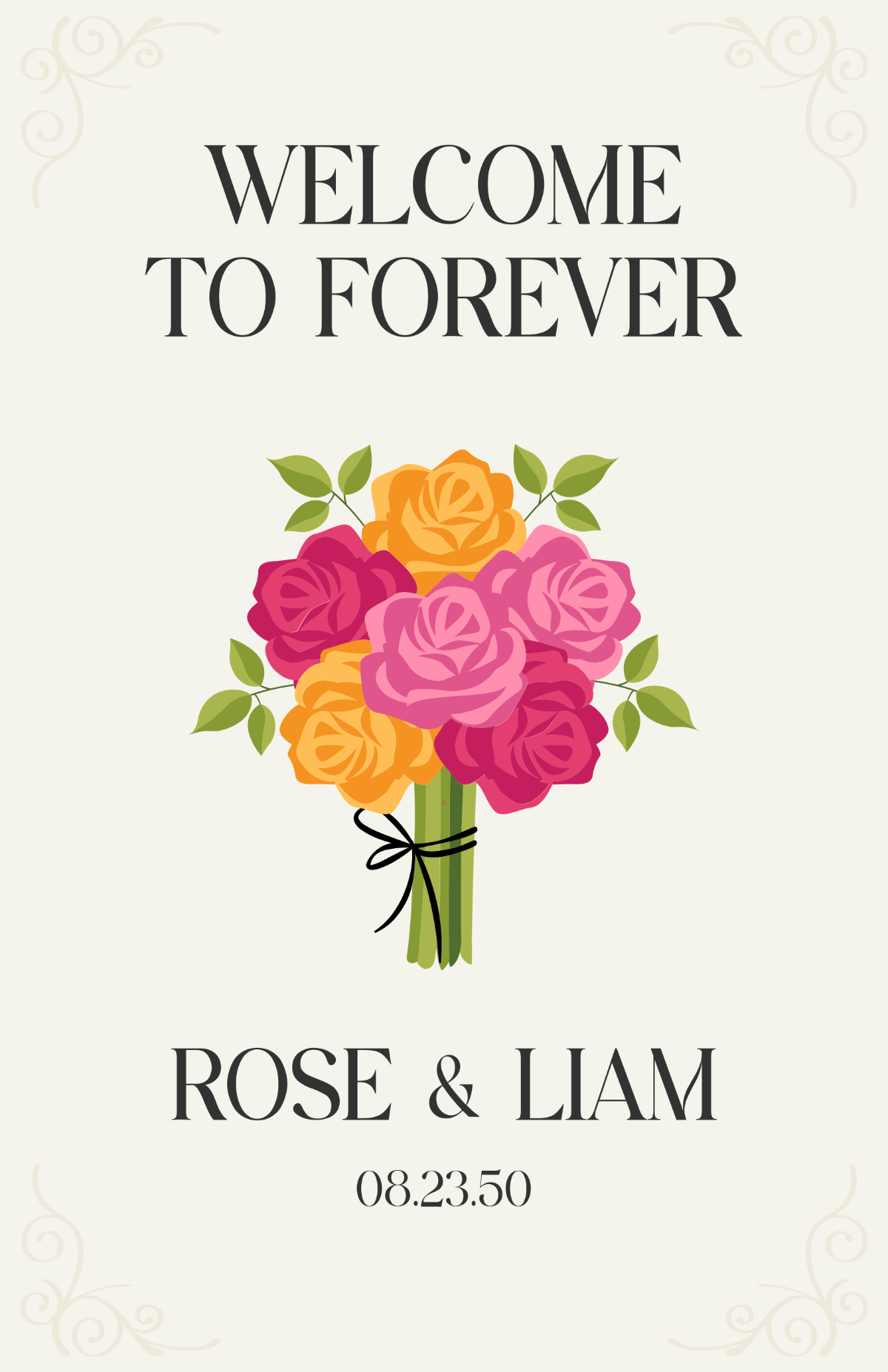 Free Wedding Poster Template to Edit Online