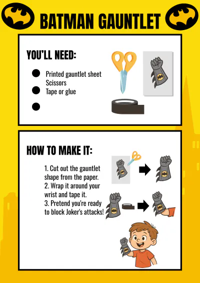 Free Batman Gauntlet Template to Edit Online