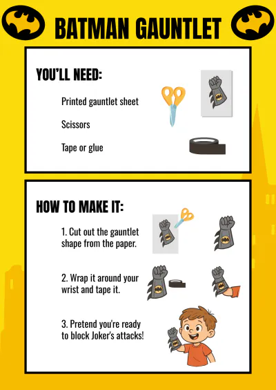 Free Batman Gauntlet Template to Edit Online