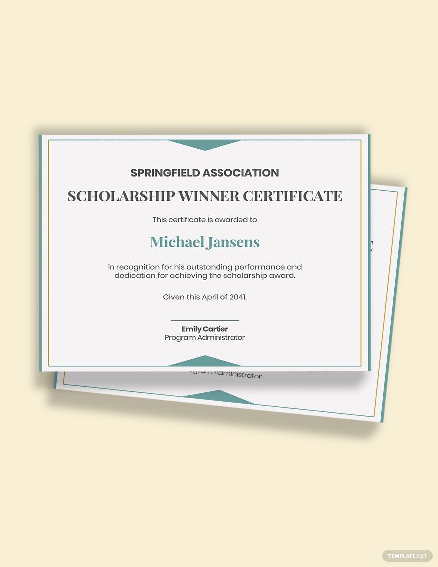 Graduation Scholarship Certificate Template - Word | Template.net