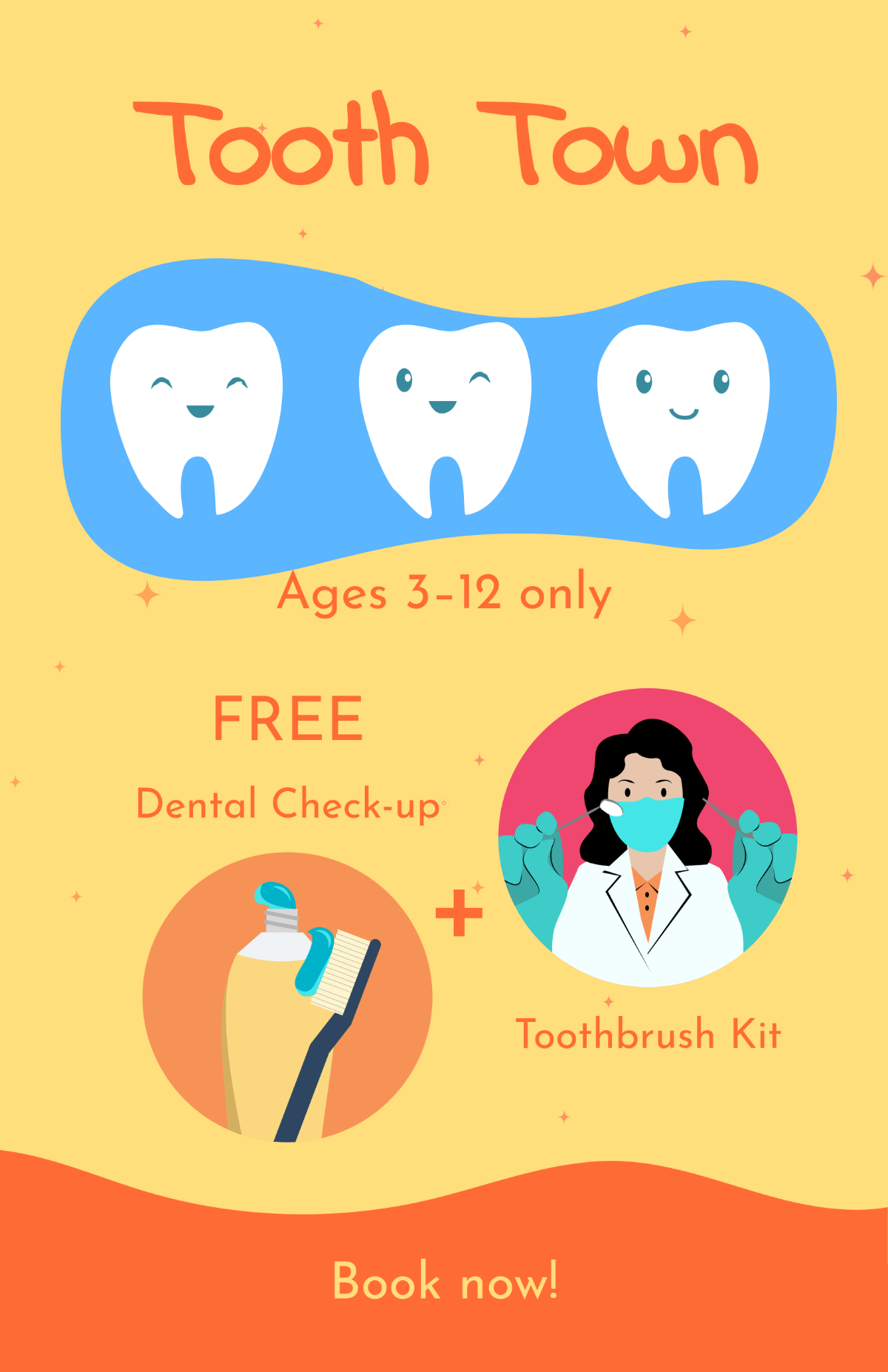 Free Colorful Kids Dental Poster Template