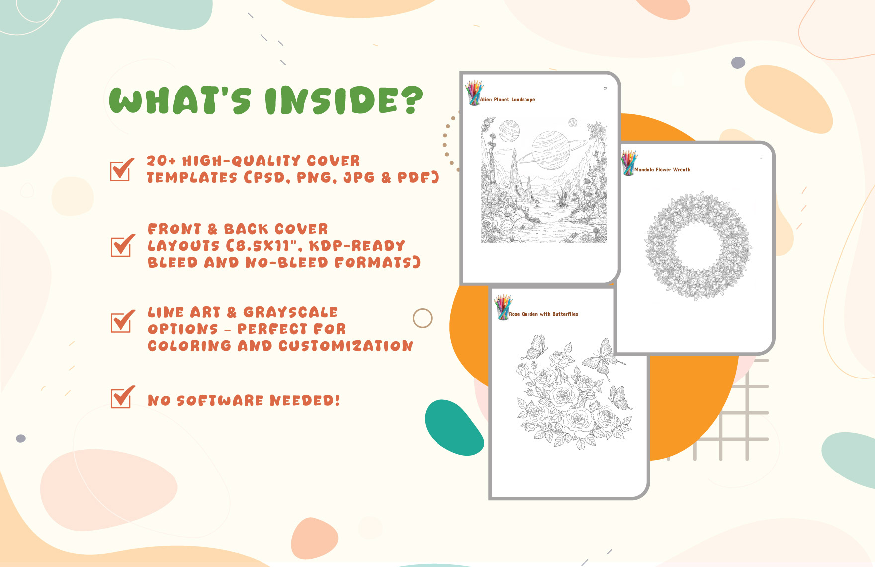 Book Cover Coloring Book Template